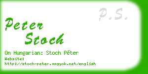 peter stoch business card